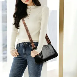 Large Capacity Cylinder Crossbody Bag - Wide Strap Travel Purse with Secure Storage