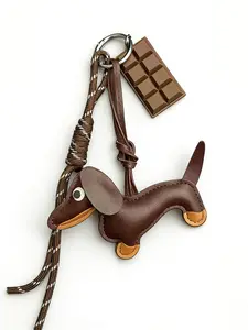 Chihuahua Dog Charm Artificial Leather Material, Chocolate Decoration, Perfect for Backpacks & Shoulder Bags, Ideal Women's Accessory Gift!