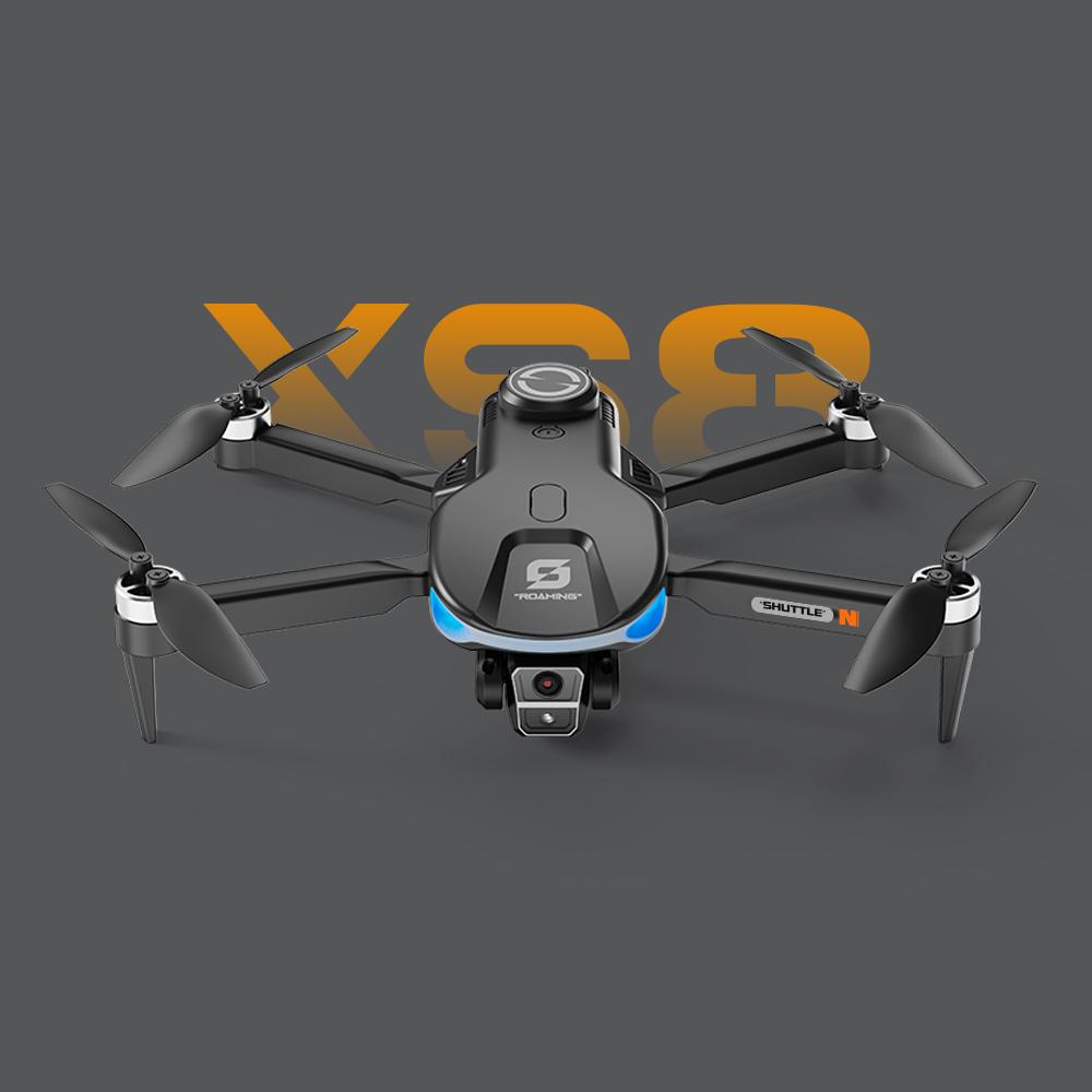 Drone with 8K  Dual Camera, 2000m / 6562ft Long Range for Beginners, Large Remote Screen & Body LCD Display, Brushless Motors, Optical Flow Stable Quadcopter, 2 Batteries