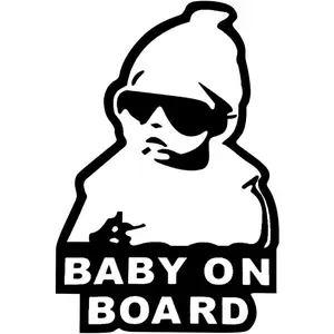 “Baby on Board” Vinyl Sticker – 4.8×3.9″ Funny, Waterproof Car Decal