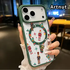 Magnetic Phone Case for iphone 17 Pro Max 16 Plus 15 14 13 12 11 XR Air E Nutcracker Christmas Dream Pattern Transparent Acrylic Four Corner Shock-absorbing Airbag Hard Cover for Boy