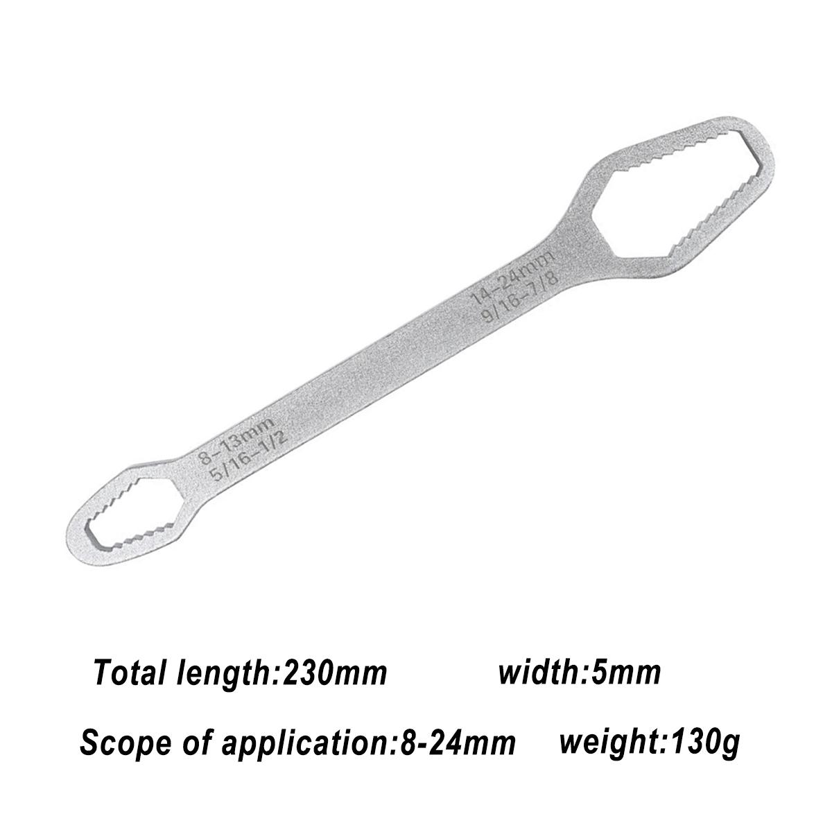 Universal Wrench Double Head Self Tightening Wrench, 8mm-24mm Self Tightening Universal Wrench Repair Tools, Adjustable Wrench Board Double Head Wrench for Various Situational