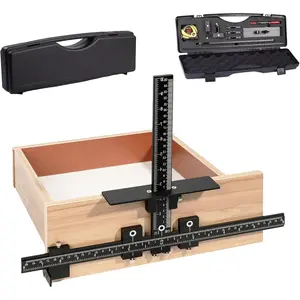 7- Cabinet Hardware Jig Tool Set,  Alloy Cabinet Handle Jig Template Tool of Drawer Front Knobs, Handles and Pulls, Door
