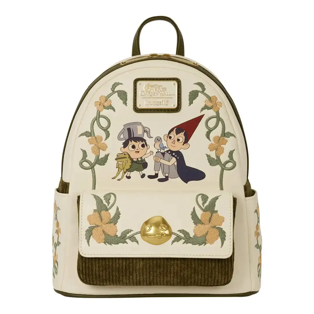 Loungefly Cartoon Network Over the Garden Wall Pottsfield Embroidered Cartoon Print Mini Backpack, Functional Luggage Bag, Cartoon Print Backpacks