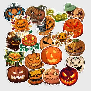 Sticker Pack 20 pcs Halloween Pumpkin Vinyl Stickers, Spooky Horror Waterproof Decals