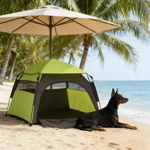 Pop Up Dog Camping Tent | Portable, UV & Mosquito Proof Pet Tent for Beach & Outdoor - Instant Setup, Breathable & Lightweight for Travel