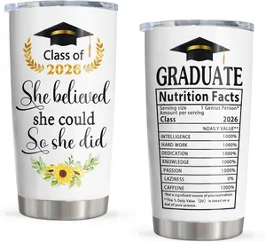 Graduation Gifts Tumbler 20oz, 2026 Graduation Gifts Mug, College/High School/Middle School Grad Gift for Graduates Women/Female 2026, Graduate Present Cup