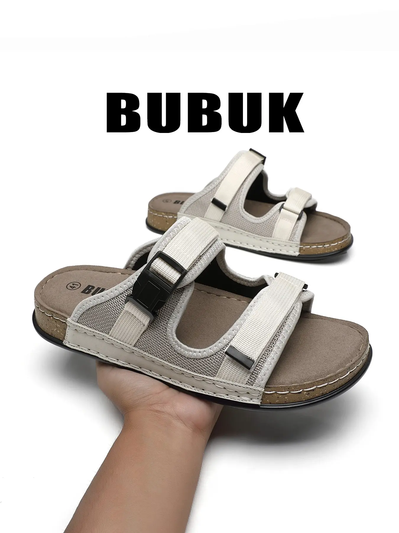 Bubuk Men's Sporty Outdoor Sandals, Slides, Summer Casual Slides, Simple and Versatile Men's Shoes, Comfortable One-Strap Design, Perfect for Casual Wear