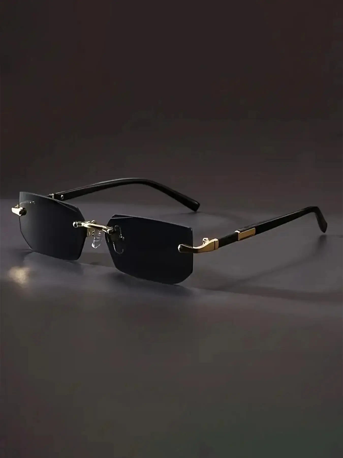 Classic Shades Rimless Sunglasses, Trendy Casual Wraparound Frame Sunglasses for Everyday Use, Fashion Accessories for Outdoor Activities