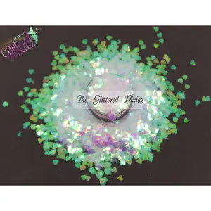 Pixie Tears 3mm Iridescent heart glitter - Pixie Shapes Collection