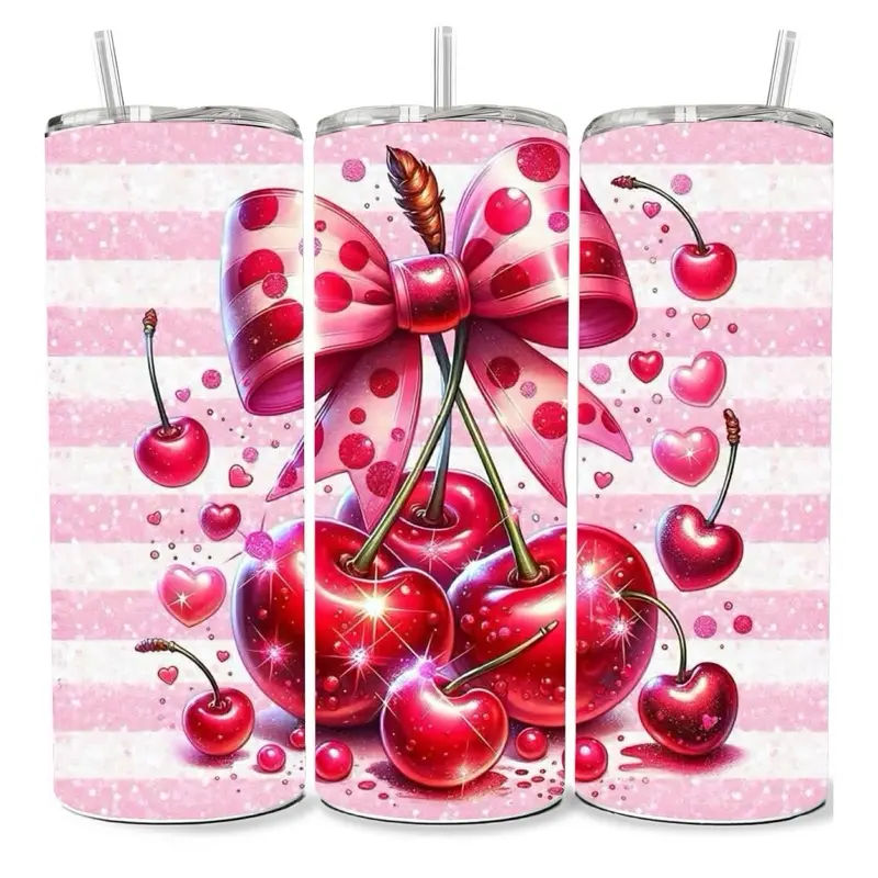 Cherry bow 20 oz tumbler