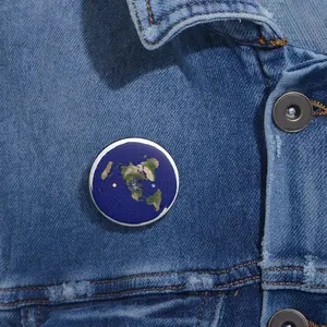 Custom Flat Earth Map Pin Buttons with World Map Design | Unique Gift, Eco-Friendly Accessories, Fun Fashion Statement, Statement Pins