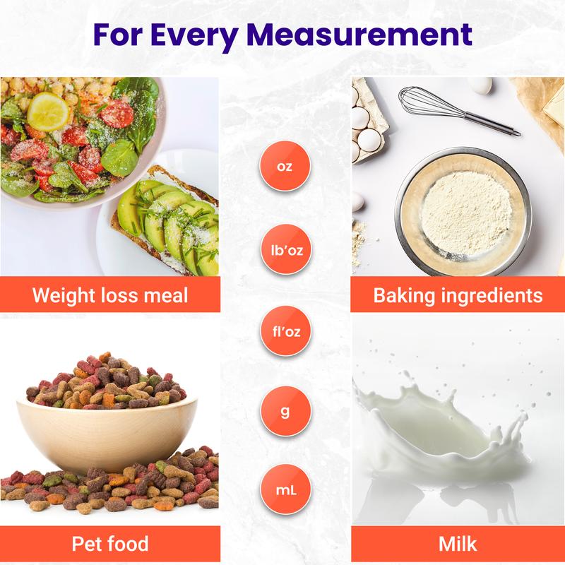 Etekcity Food Kitchen Scale 22lb, Digital Grams and Oz for Weight Loss, Baking and Cooking, 0.05oz/1g, Waterproof, Rechargeable, 304 Stainless Steel