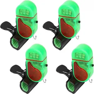 4 PCS Fishing Bite Alarm with LED Light, 2025 New Sensitive Smart Electronic Fishing Bells for Rods, Fish Bite Alarm Sound Alert Bell, Clip-On Electronic Fishing Alarms Bite Alarms for Fishing