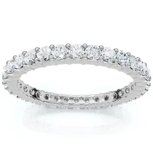 3/4Ct Diamond Eternity Ring Lab Grown Womens Anniversary Stackable Band 14k