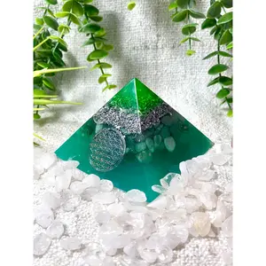 ELLEN - Orgonite Pyramid - EMF Protector - Aventurine Crystal and Aluminum Metal