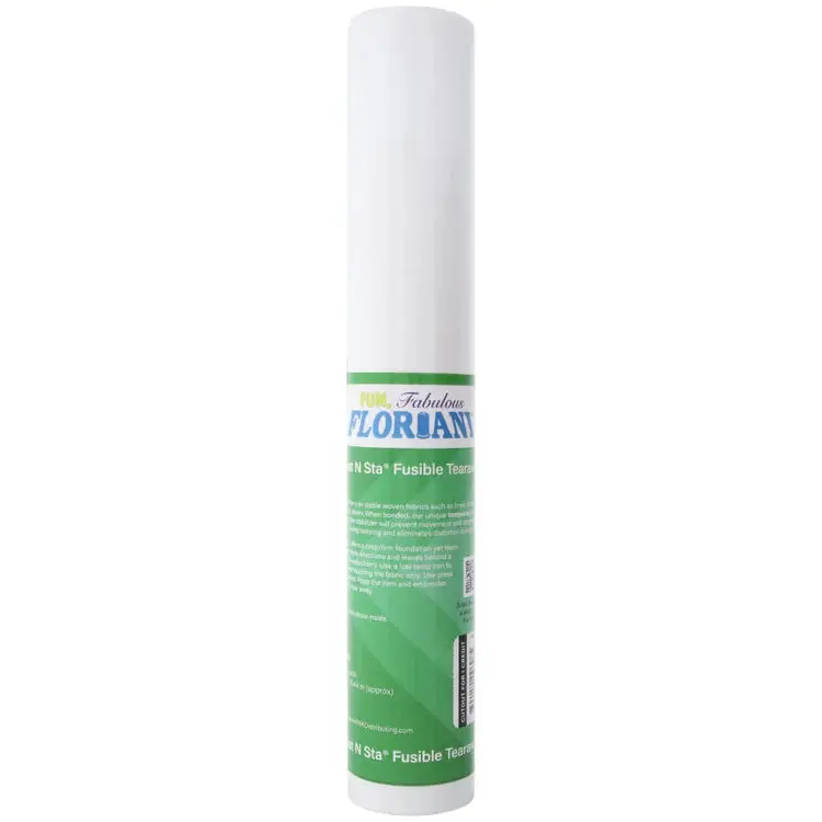 Floriani Heat N Sta Fusible Tearaway Embroidery Stabilizer - 20"x10yd Fusible Backing, for Decorative Stitching, with Better Stitch Control, Cleaner Hooping, Easy Removal