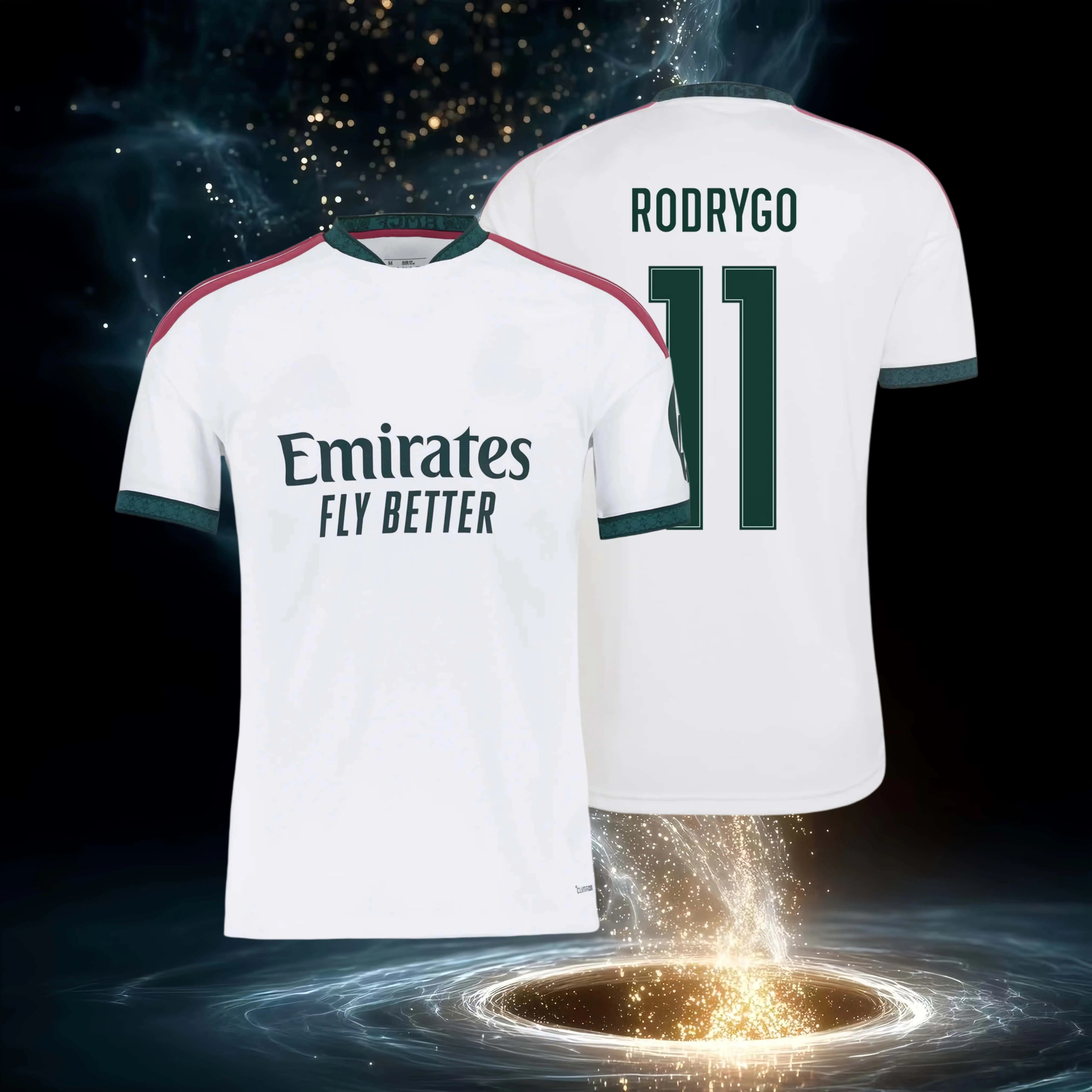 25 26 Home 11# RODRYGO Short Sleeve Soccer Jersey Fans Version White