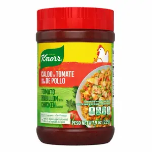Knorr Caldo de tomate con sabor de pollo-Tomato Bouillon with Chicken Flavor For Sauces, Soups and Stews Granulated Fat and Cholesterol Free 7.9 oz