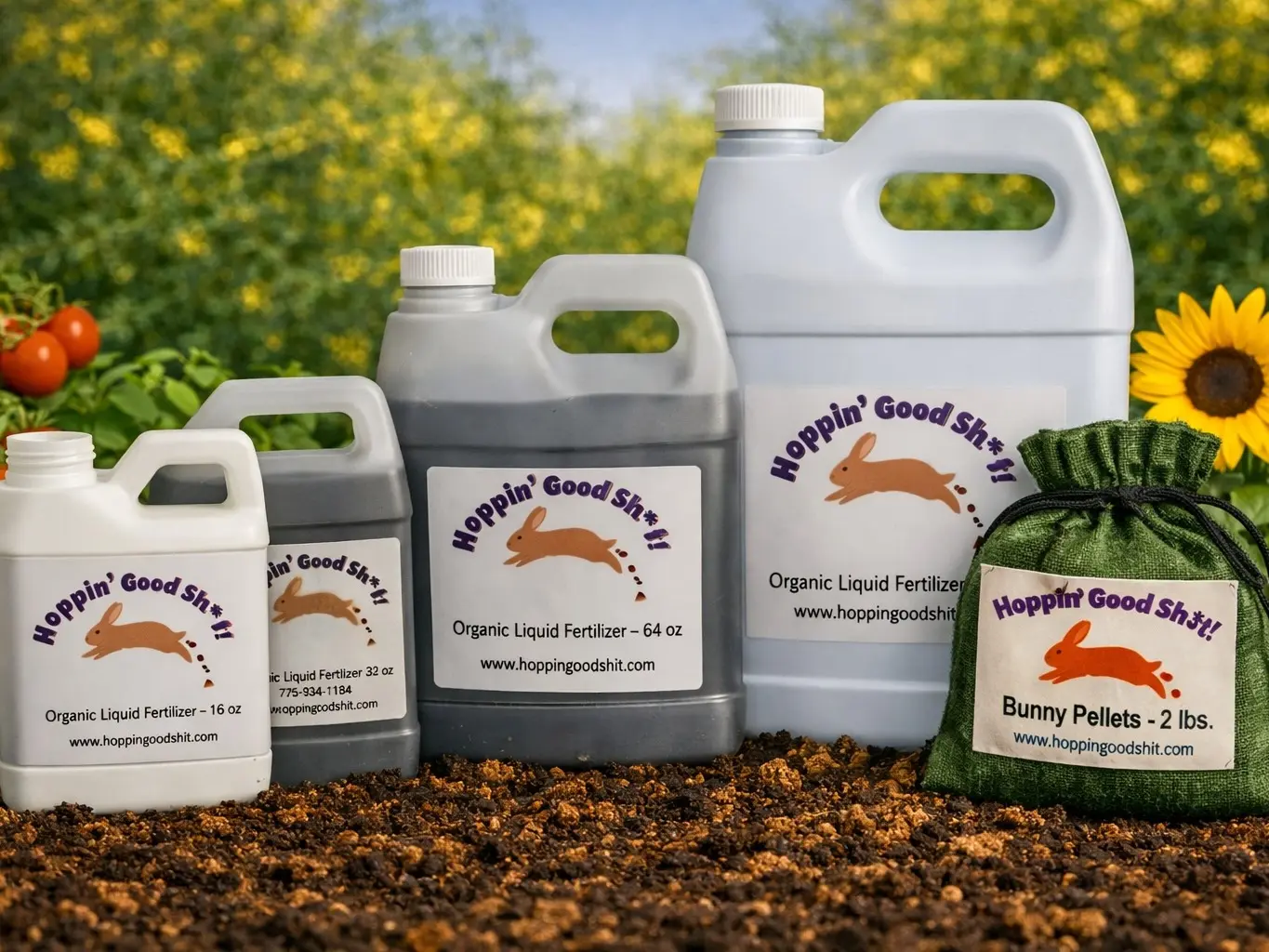 Hoppin' Good Sh*t Bunny Brew Concentrated Liquid Fertilizer 64 oz Organic Rabbit Manure Tea for Gardens & House Plants