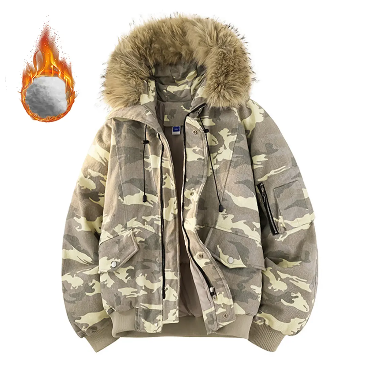 minga london camo borg jacket - TikTok Shop