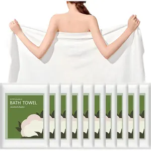 Disposable Bath Towels, 10 Pack 55" x 27.5" Ultra Soft, Quick Dry Disposable Towel, Portable Travel Towel for Hotel Camping Beach Swimming Gym Sauna , Personal Care Pet Towels