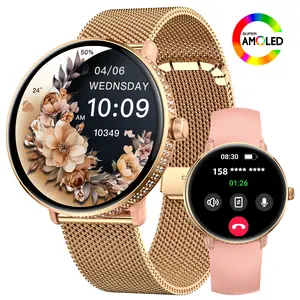 Multifunctional Smartwatch for Women(AMOLED Screen) with Wireless Call Music Play Remote Camera Control, Fashionable Smart Watch with 100+ Sports Modes Pedometer Watch Gifts for Women Mother's Day Gifts