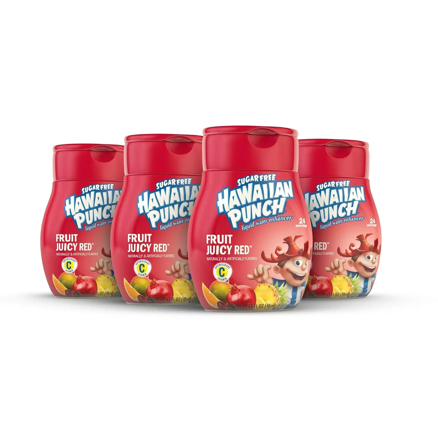 Hawaiian Punch, Fruit Juicy Red, Liquid Water Enhancer \u2013 New, Better Taste! (4 Bottles, Makes 96 Flavored Water Drinks) \u2013 Sugar Free, Zero Calorie
