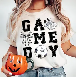 Coquette Soccer T-shirt Sweatshirt Hoodie, Game Day Tee, Soccer Sweater, Sports Cotton Sleeve