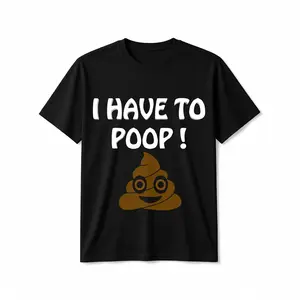 Funny "I Have to Poop" Sarcastic Bathroom Humor T-Shirt - I Pooped Today Saying, Casual Short Sleeve Round Neck Tee for &, Gym,, Casual Attire - Machine Washable Digital Print Design