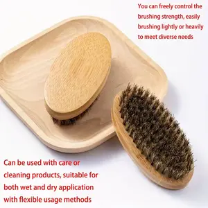 Wooden Mustache Brush, Boar Bristle Mustache Comb, Men's Grooming Tool, Multi-Functional Styling and Cleaning, Barber Shop Essential