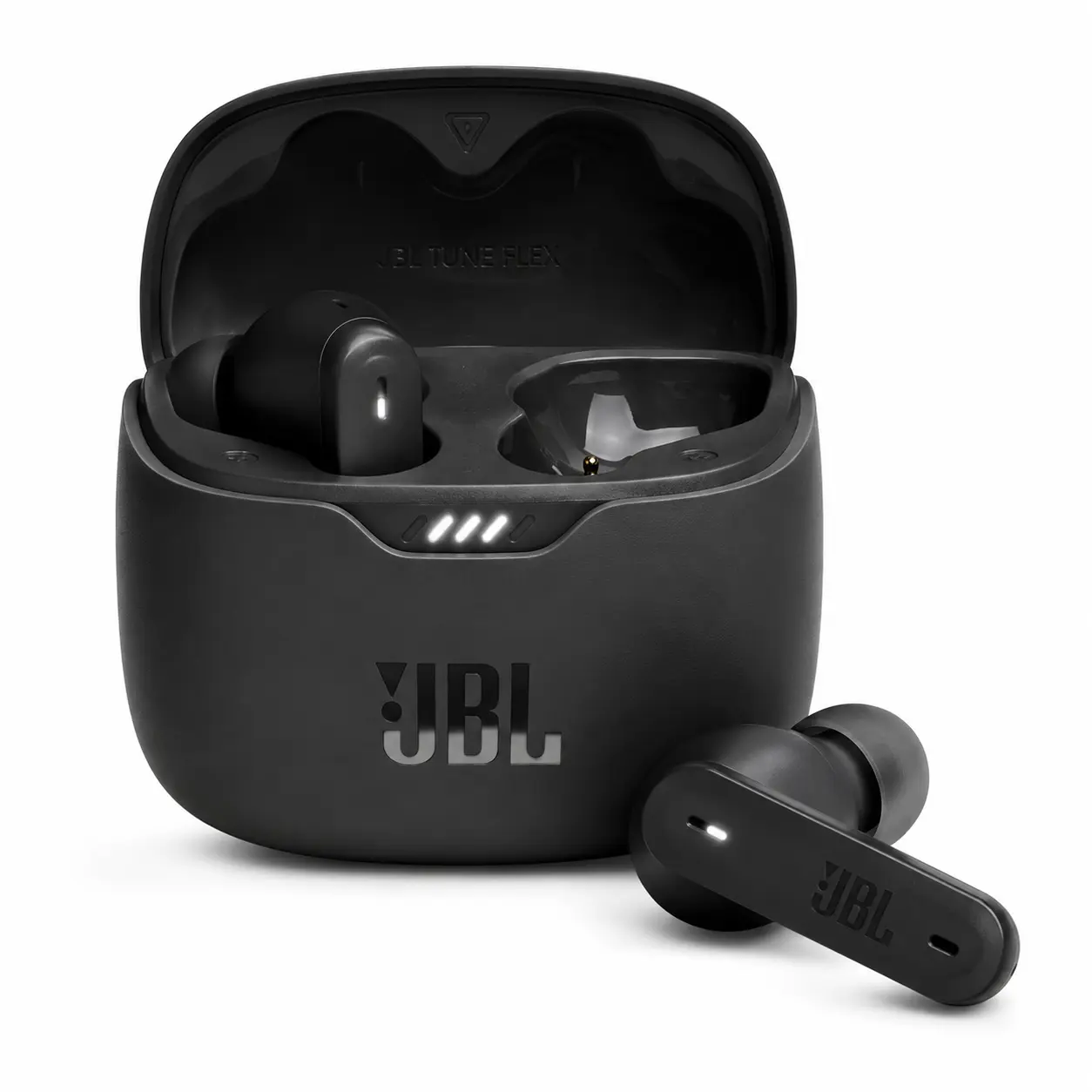 JBL Tune Flex Active Noise Cancelling In-Ear Headphones - Lightweight Wireless Earbuds with Hands-Free Calls, Batteries, Bluetooth Audio, Charging Station, Black