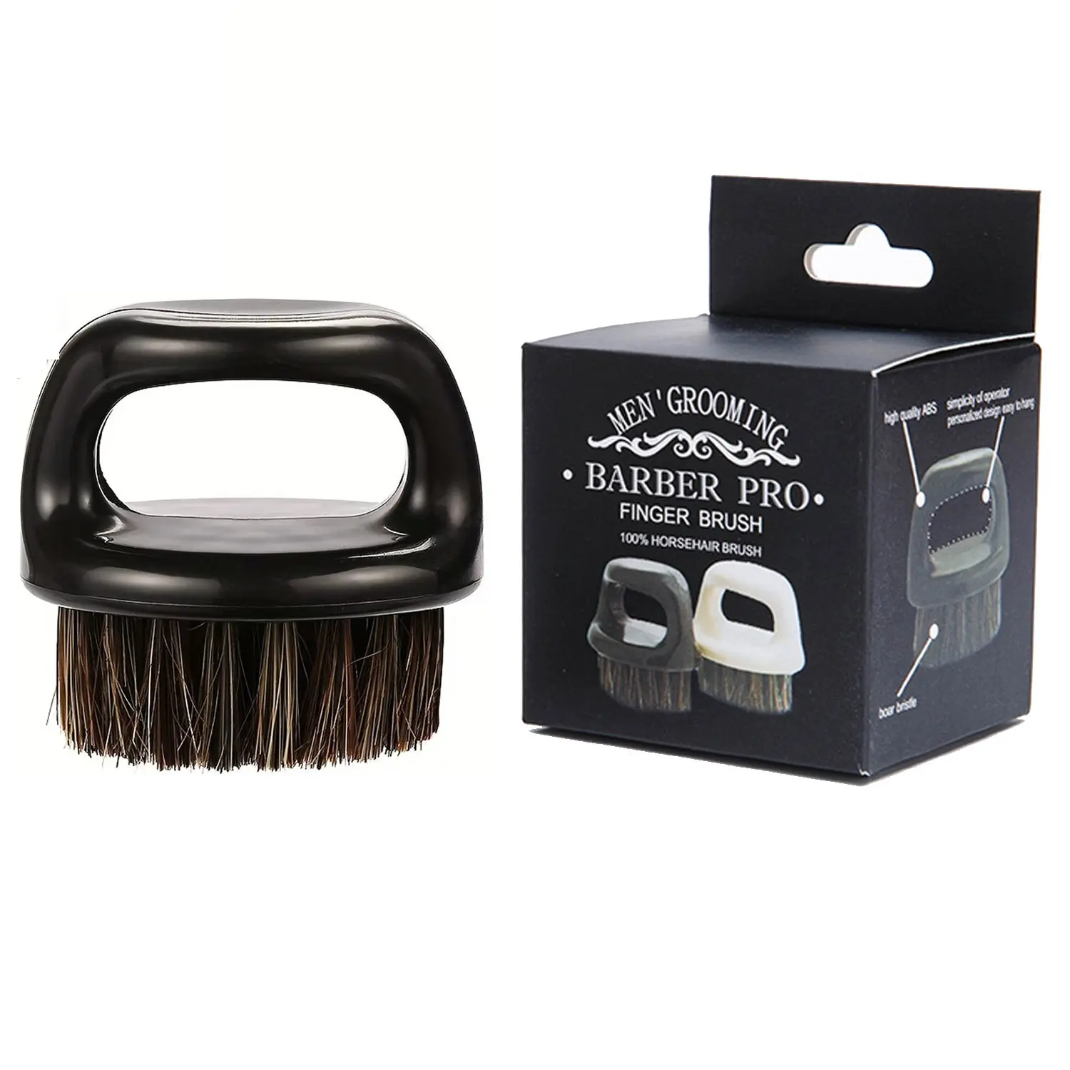 Men's Barber Neck Duster Brush – Soft Bristle Beard & Hairline Cleaning Brush for Fade Cuts, Loose Hair Removal & Grooming, Portable Salon Tool for Home & Professional Use (Black/White) Beauty Products
