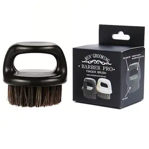 Men's Barber Neck Duster Brush – Soft Bristle Beard & Hairline Cleaning Brush for Fade Cuts, Loose Hair Removal & Grooming, Portable Salon Tool for Home & Professional Use (Black/White) Beauty Products