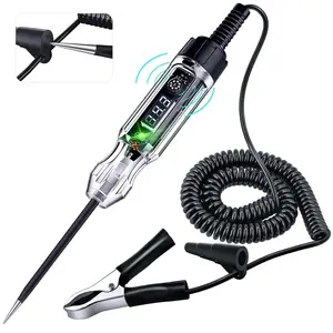 Automotive Buzzer Test Light, 3-72V DC Digital LED Circuit Tester, Light Tester with Voltmeter & Dual Color Polarity Indicate, Auto Bidirectional  Tester Electric Test Pen