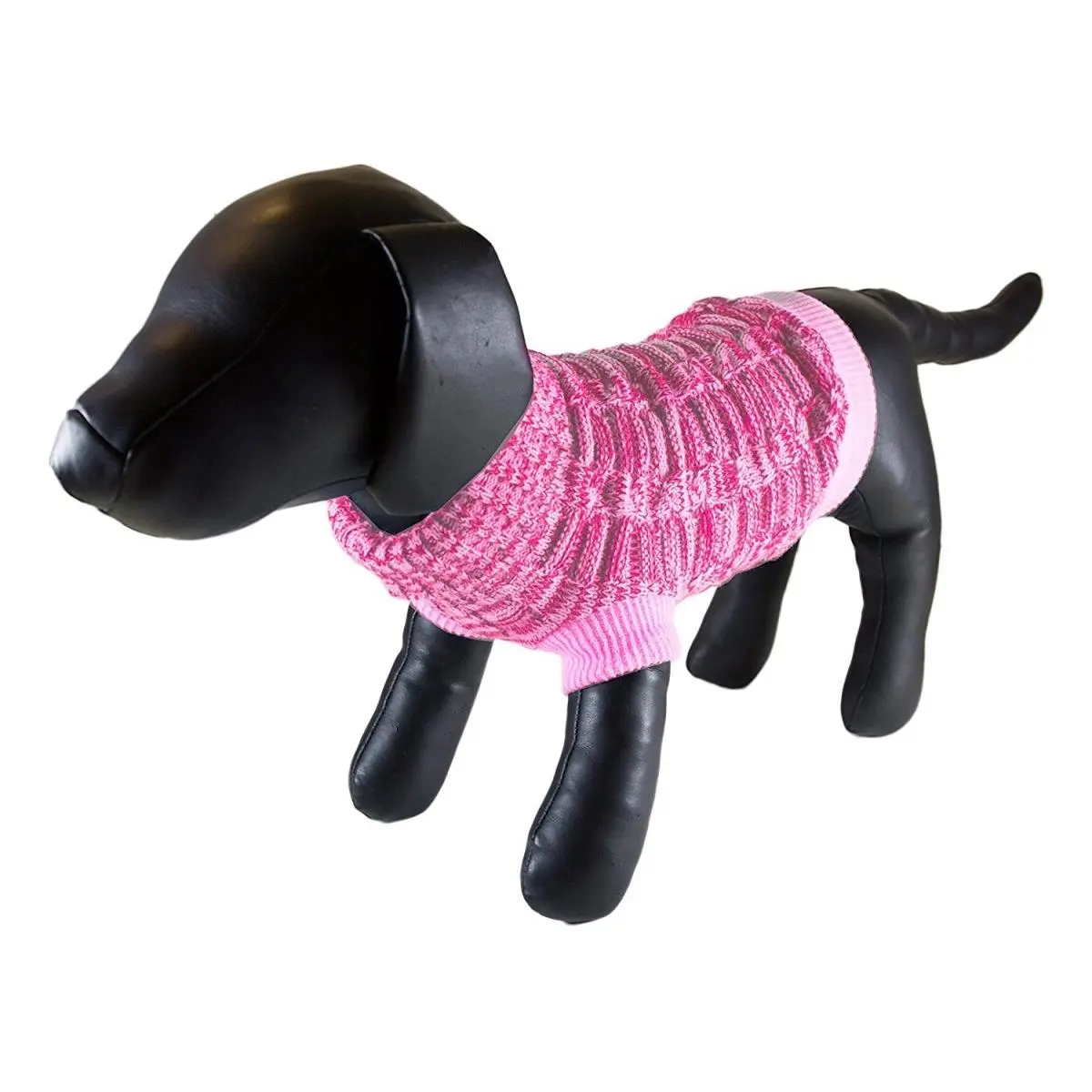 212 MAIN Extra Large Pink Woolen Knit Turtleneck Dog Sweater - Stylish Design, Keeps Warm, Stays Cozy, Machine Washable
