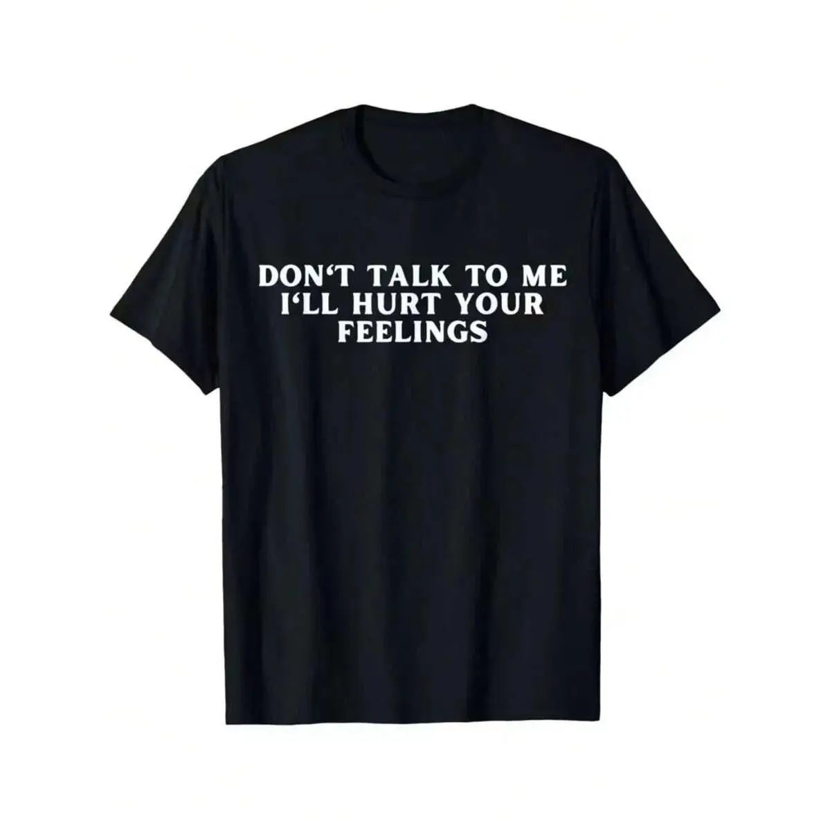 Men's Sarcastic Graphic T-Shirt, Oversized Relaxed Fit 100% Cotton Top with "Don't Talk To Me" Print, Breathable Short-Sleeve for Summer