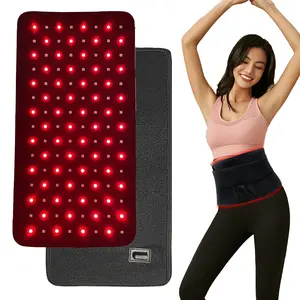 40*20cm Single-Chip Red Light Therapy Pad 120 LEDs 660nm 850nm Near Infrared Light Wrap Adjustable Brightness Multi Modes with 5-30min Timer for Back Waist Shoulder Leg Muscle Relaxation Home Use
