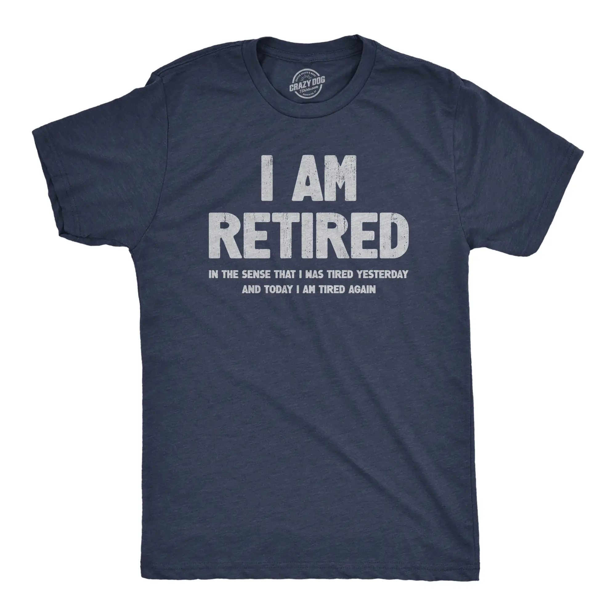 Mens I Am Retired T Shirt Funny Sarcastic Retirement Joke Text Graphic Tee for Guys Mens Funny T Shirts Cool Vintage Fashion T-Shirt Gift Classic Menswear Funny Birthday Short Sleeve Novelty Tees for Guys Navy
