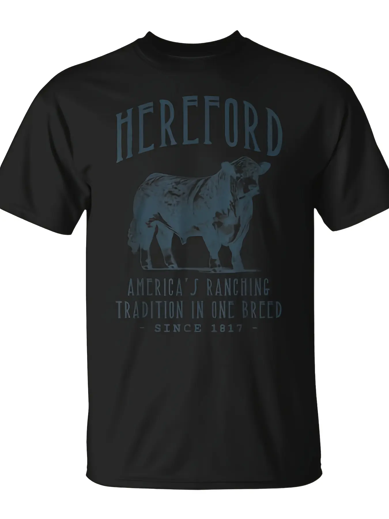 Hereford Cattle Vintage T-Shirt - Retro Livestock unisex soft cotton short sleeve t shirt, vintage graphic casual tee for men women teens, perfect birthday holiday gift for camping travel gym daily street  wear
