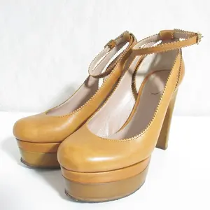 Pre-owned Chloé Others Small Leather Goods Chloe Leather Wood Sole High Heel Pumps