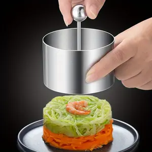Professional Stainless Steel Mold Ring Set - 3 Sizes & Pusher for Perfect Cakes, Sushi, Onigiri & Desserts