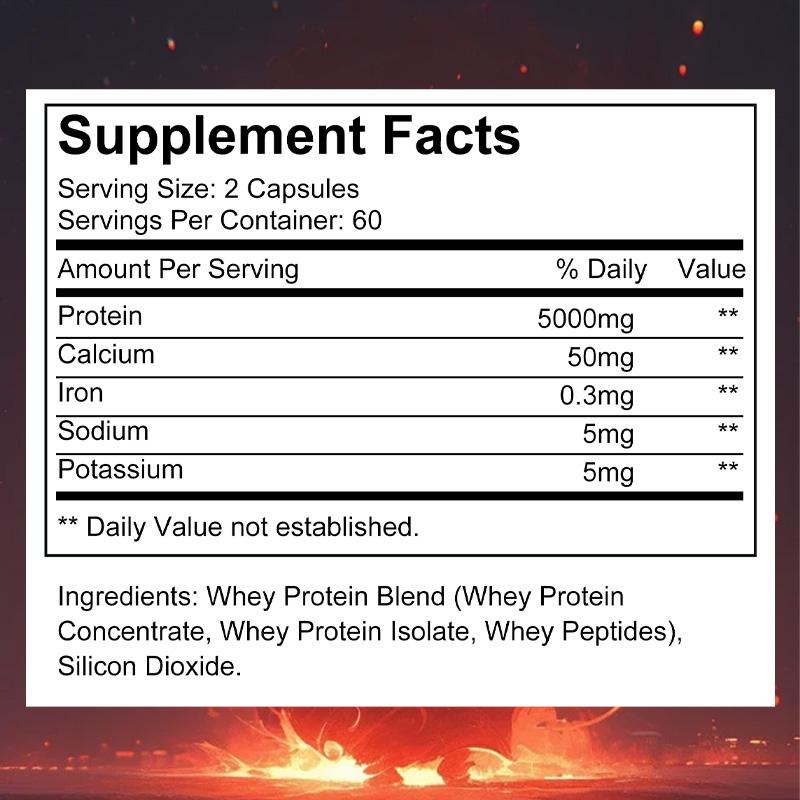 Didacat Whey Protein Health Supplement,Supports Muscle Health and Athletic Performance,120 Capsules