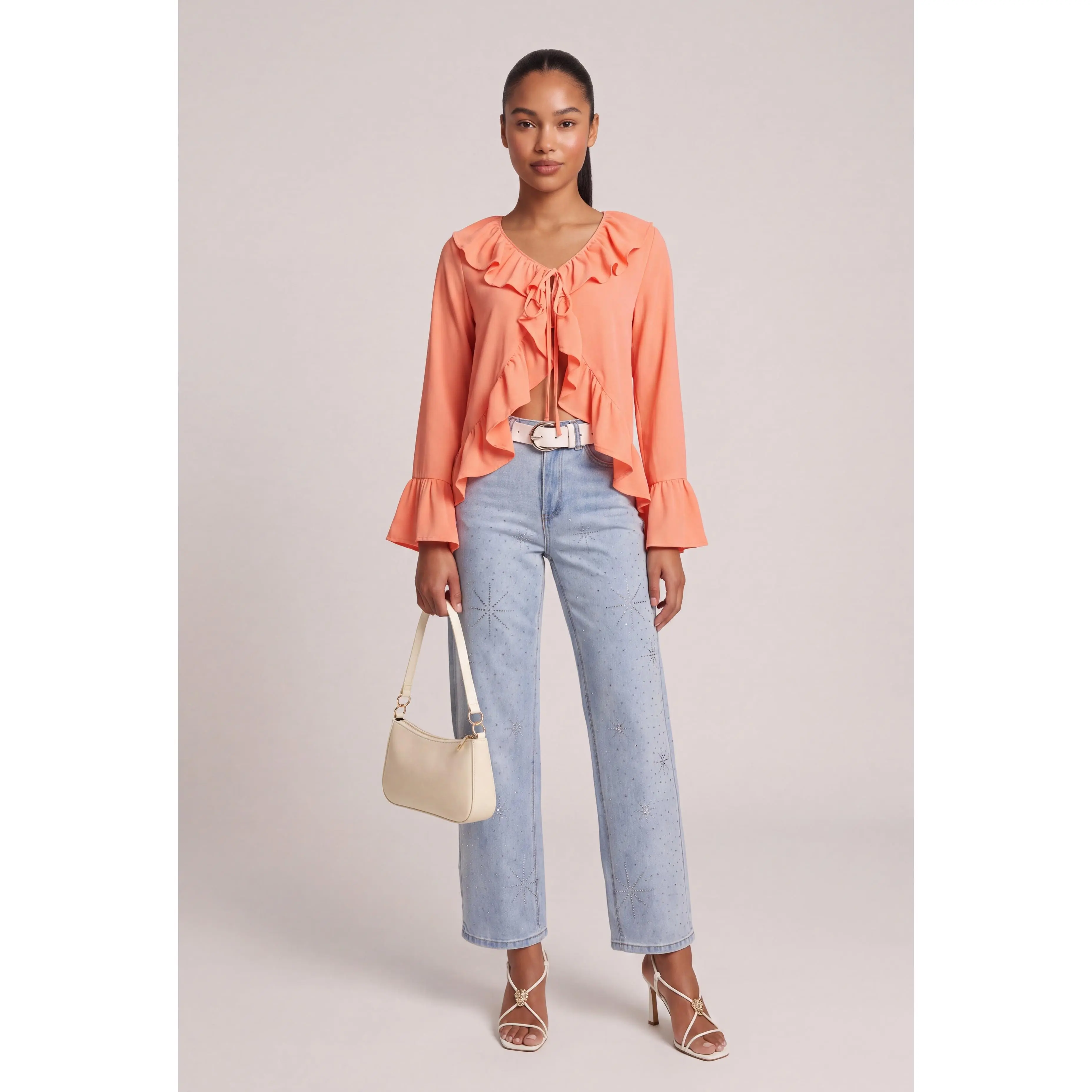 Catalina Glam Belted Jeans