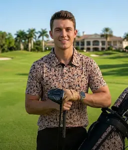 Vintage Performance Polo for Men – Deer Camo, Duck Hunting Inspired, Trendy Outdoor Style