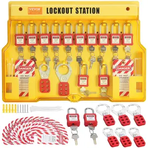 VEVOR Electrical Lockout Tagout Kit, TikTokShopBlackFriday, 60 PCS Safety Lockout Tagout Station Includes Padlocks, Hasps, Tags, Nylon Ties, Expansion Kit, and Lockout Station Board, for Industrial, Electric Power