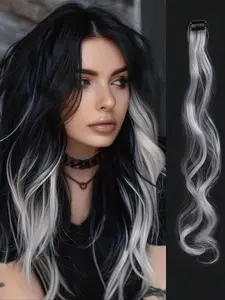 Clip-On Hair Extensions, 20inch Long Curly Wavy Synthetic Hair Pieces, Perfect for Halloween, Cosplay, Party, Gift Ideas