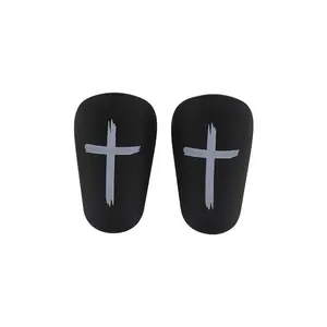 Black & White Cross Shin Guards Christian Faith Soccer Extra Mini Shins Guard Small Shin Guards Comfortable Light Shin Pads Ultra Miniature Shins Guard Soccer for Men Women