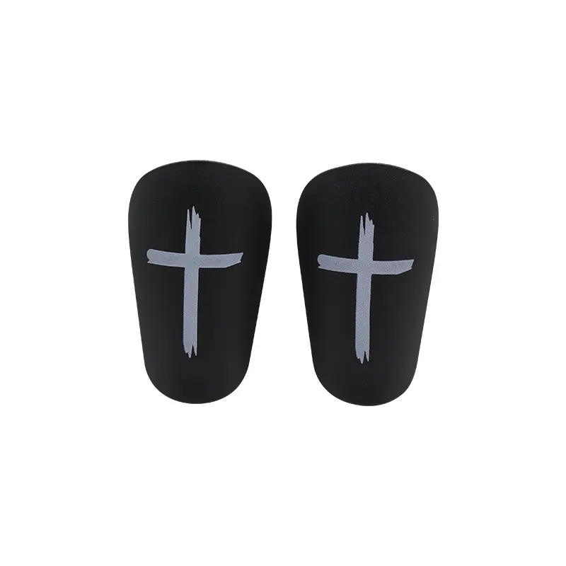 Christian Faith Cross Print Soccer Shin Guards, EVA Foam, Impact Absorbing, Low Profile, Ultra-Mini/Extra-Small, Comfortable Lightweight Pads for Shin Protection, Men & Women
