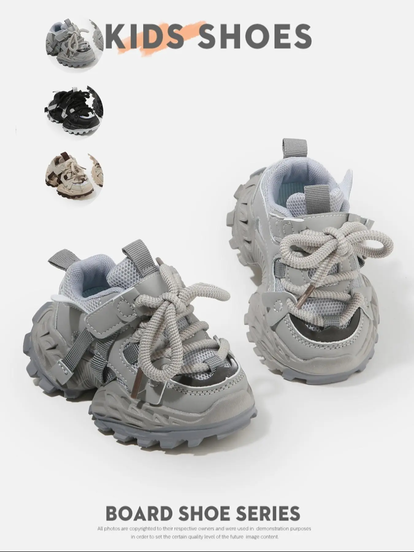 Kids' Toddler Color-Block Velcro Chunky Sneakers - Cool Functional Style, Velcro Adjustment + Scientific Bend Foot Protection + Skin-Friendly Breathable Lining + Thick Non-Slip Wear-Resistant Sole + Mesh Ventilation, Spring & Fall Daily Toddler Outings &